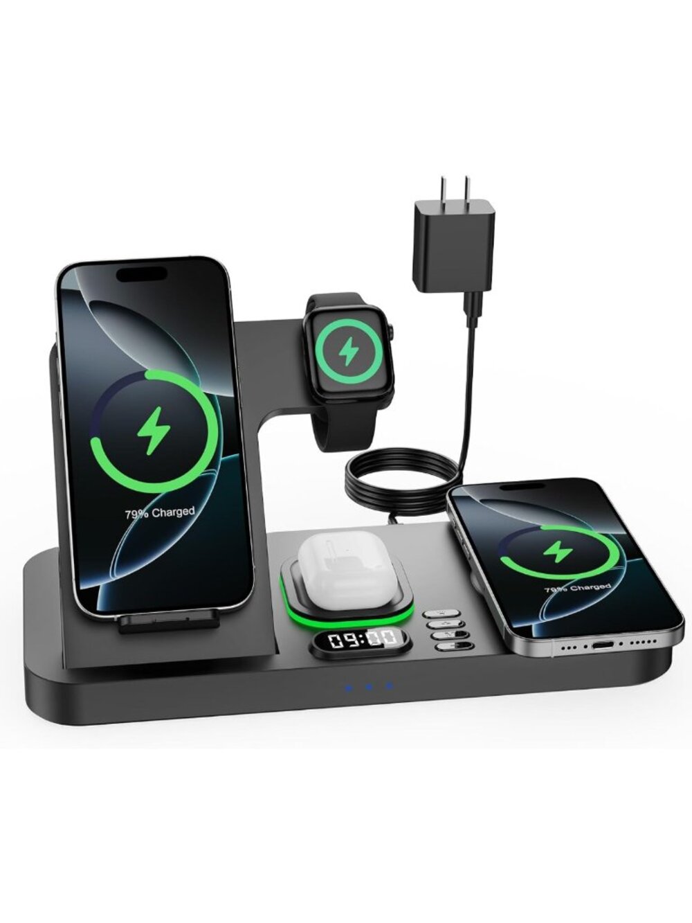 Foldable Dual Wireless Charging Station for Phones - Perfect for Couples